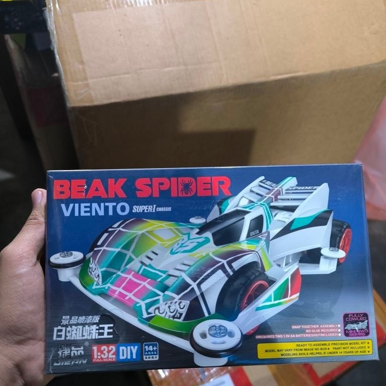 Rep tamiya mini 4wd merk jiepin Beak Spider Viento Super 1 Chassis