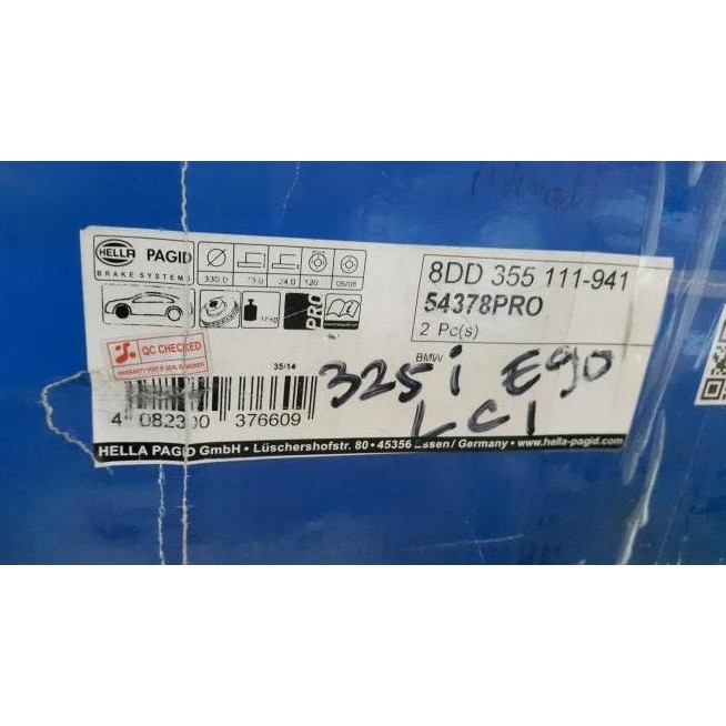 BRAKE DISC FRT BMW E90 325I LCI