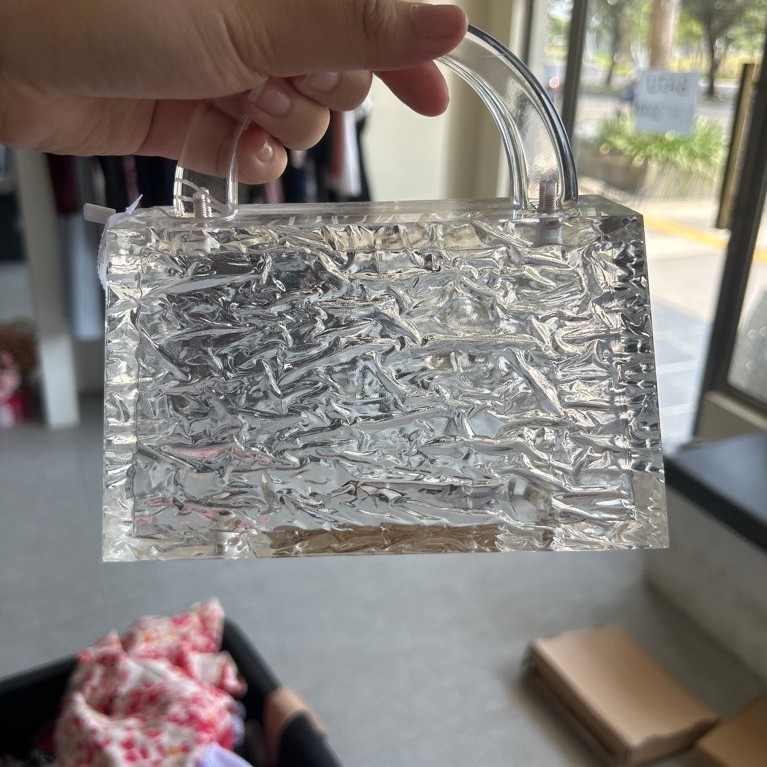 tas akrilik bening kaca plastik