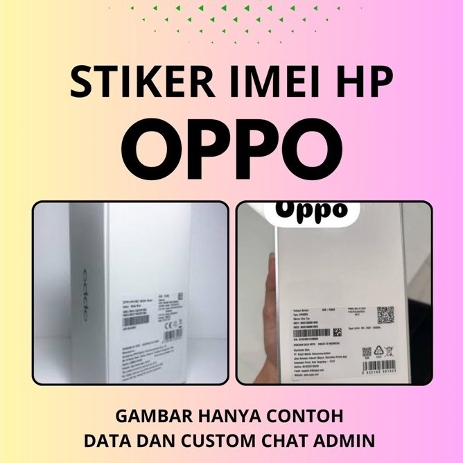 Stiker IMEI HP OPPO untuk Label Ponsel