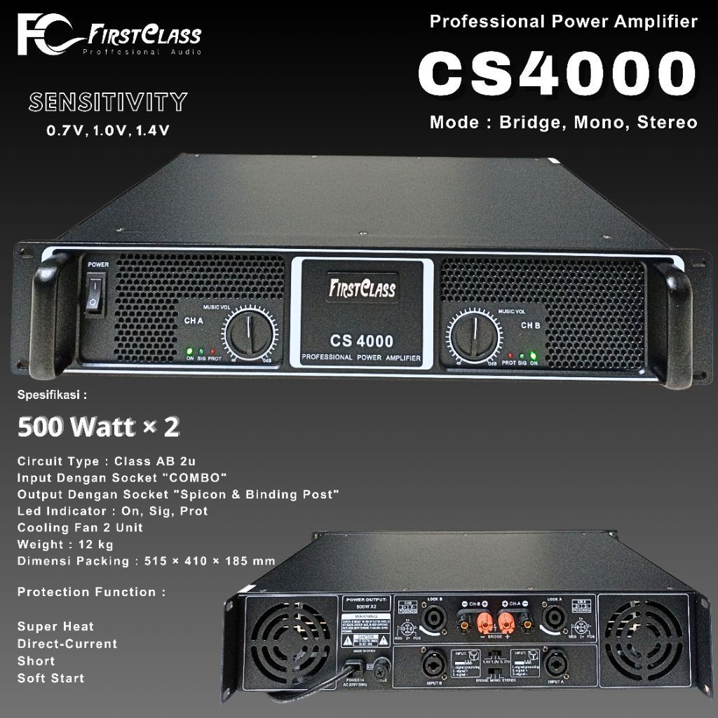 POWER AMPLIFIER FIRSTCLASS CS4000 ORIGINAL CS 4000