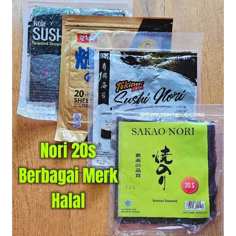 Seaweed sushi nori 20 lembar halal nori sushi java sakao rumput laut bento kimbap non msg dried seaw