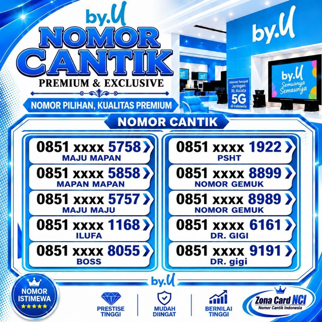 Nomor Cantik By.U SpesiaL Pilihan 5758 1168 8055
