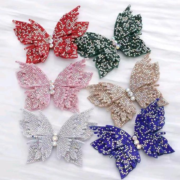 Patch Organza Bordir Bunga Aplikasi Butterfly Kupu 2 layer 3D , Renda Bordir Kupu 3D