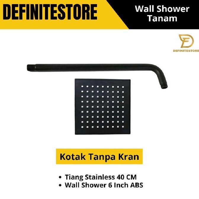 QATRASUN Wall Shower Tanam Kotak ABS Premium Tiang Kuningan Anti Karat 6 Inci Desain Elegan Mudah Di