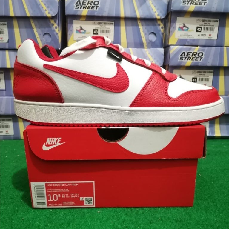Sepatu Nike Ebernon Red White Sneakers Casual Sport Pria Wanita