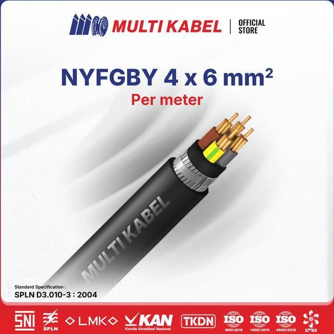 Multi Kabel-Kabel Nyfgby 4X6 Mm-Hitam-Permeter