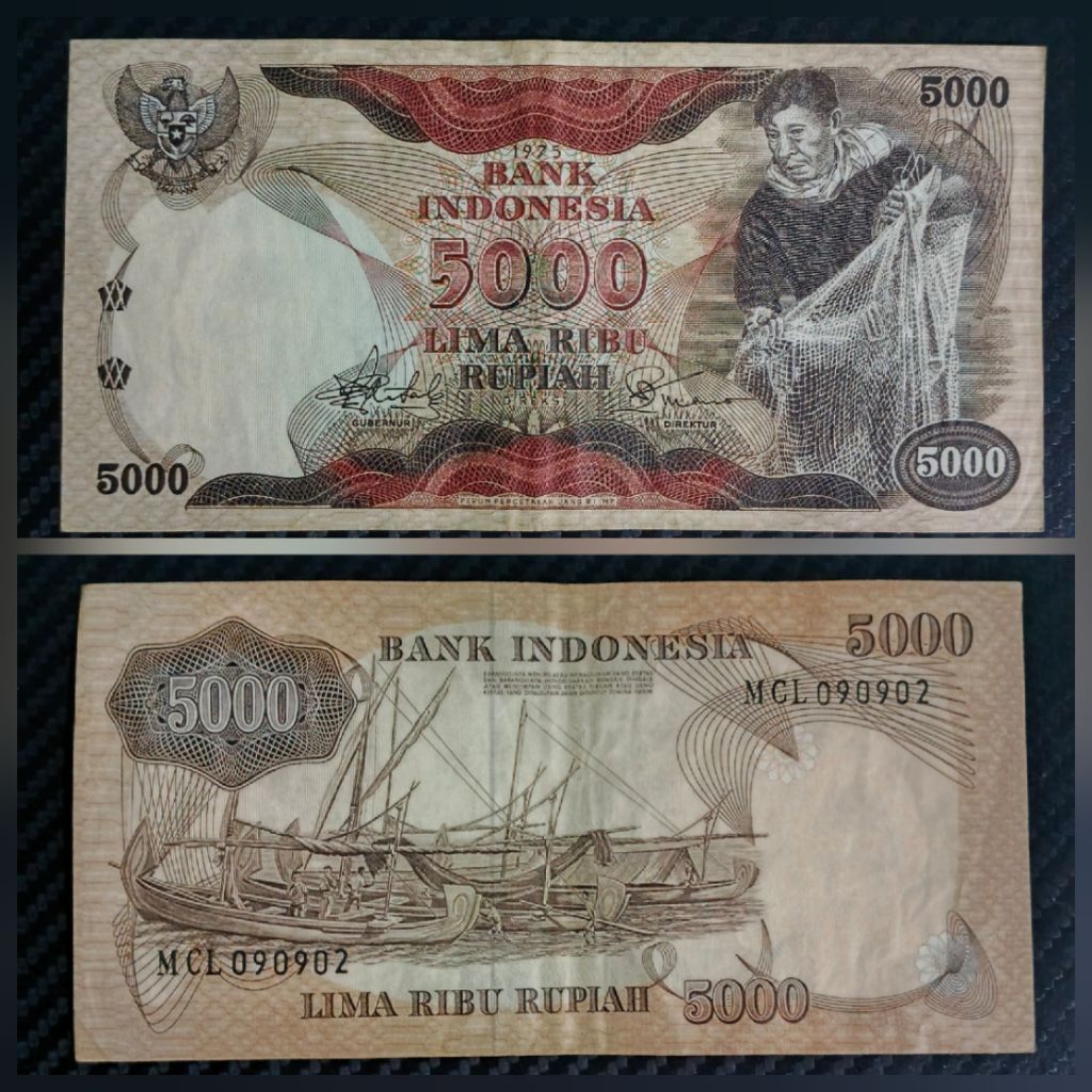 Uang kuno 5000 Penjala Asli Tahun 1975