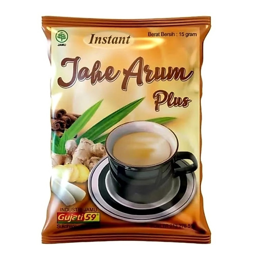 Jahe Instan Gujati Jahe Arum - 20 Sachet, Rasa Nikmat, Menghangatkan Tubuh, Meredakan Mual