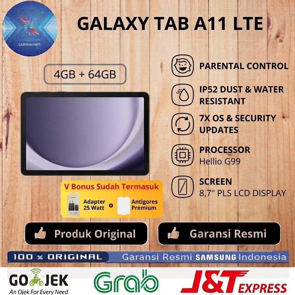 Samsung Tab A11 4G Ram 4GB Memory 64GB 4/64GB Garansi Resmi Samsung Original 1 Tahun - New Original 