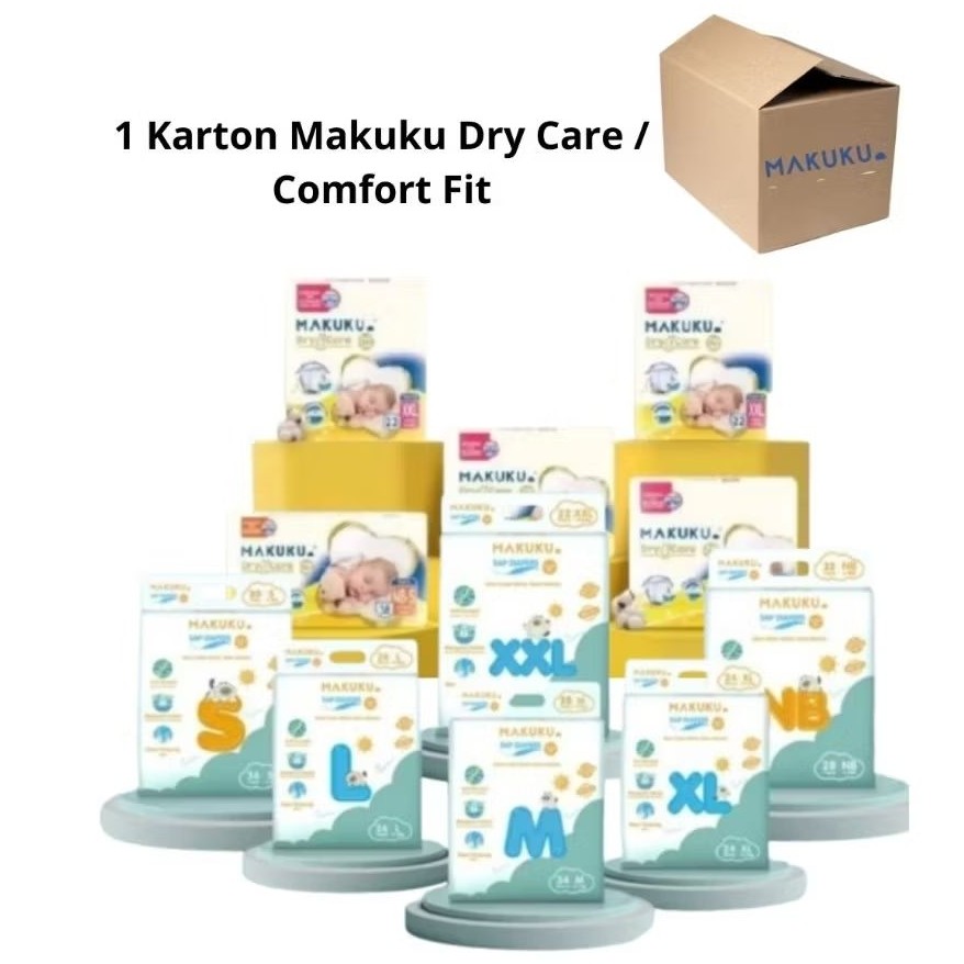 1 KARTON MAKUKU COMFORT FIT AIR DIAPERS / MAKUKU DRY CARE AIR DIAPERS PANTS | PEREKAT