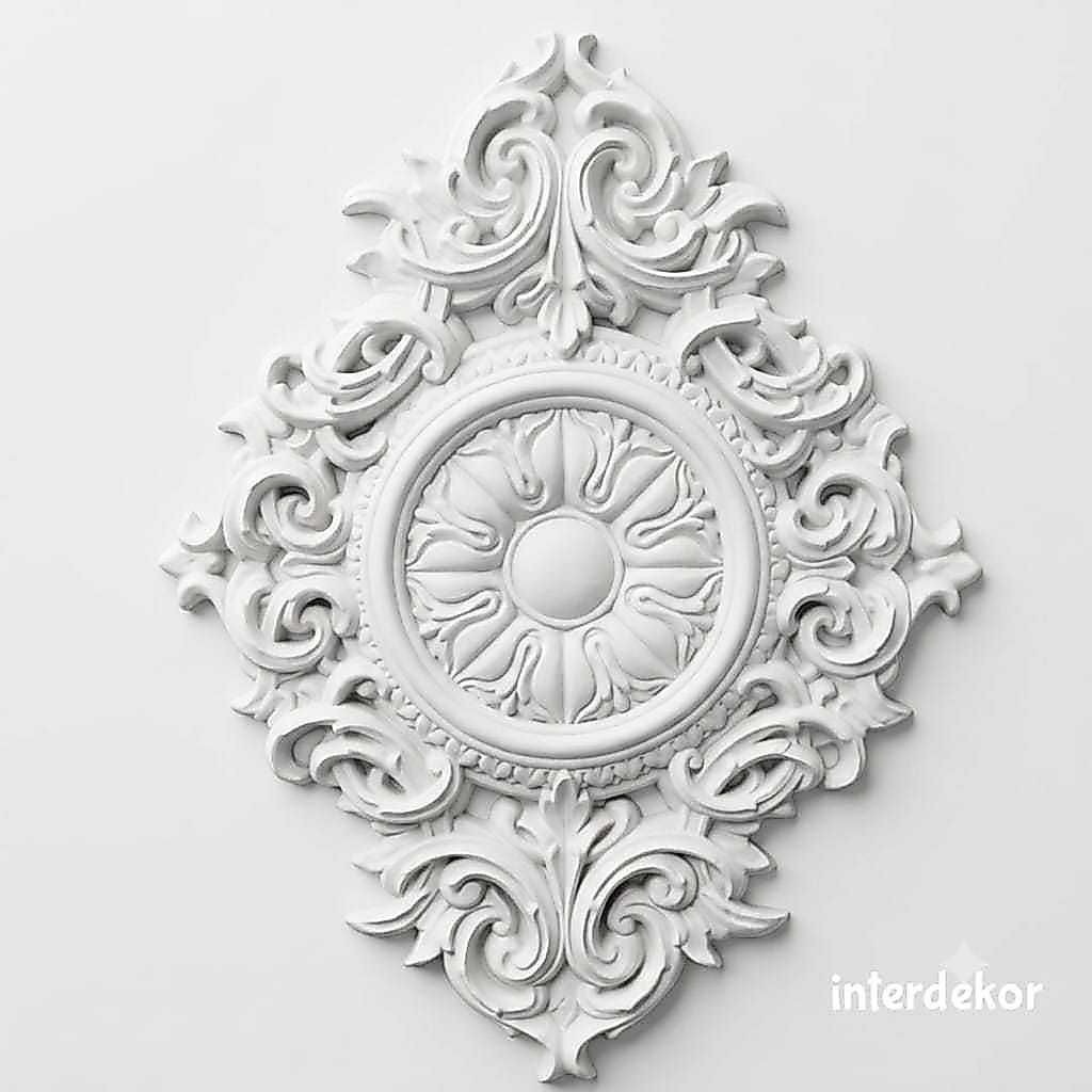WAJIB EXTRA PACKING KAYU/Ornamen lampu plafon/Centre panel CP19/Ornamen Dinding/Gypsum