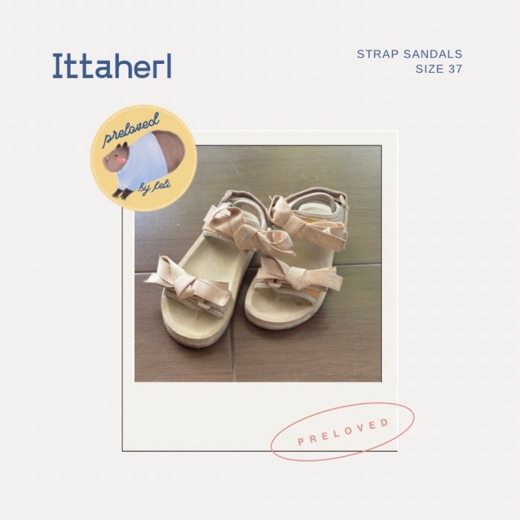 Ittaherl Agnis Cream Sandal Two-Strap Peach size 37 (Preloved)