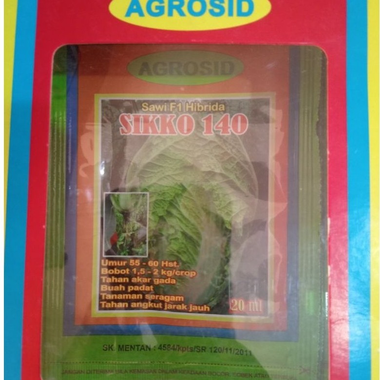 Benih Sawi Putih / Benih Pecay F1 SIKKO 140 AGROSID