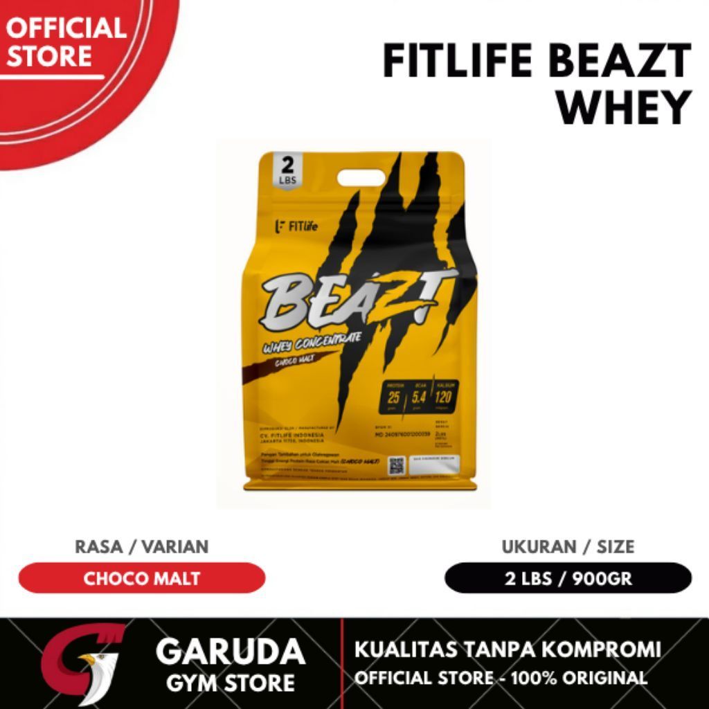 Fitlife Whey Protein Beazt Whey 2lbs Whey Concentrate BPOM Original