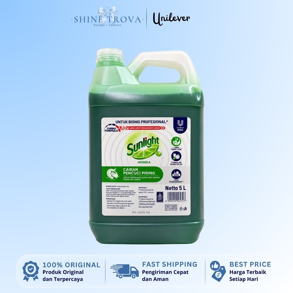 Sunlight Sabun Cuci Piring Cair Jeruk Nipis 5L | Sunlight Profesional Horeka 5000ml