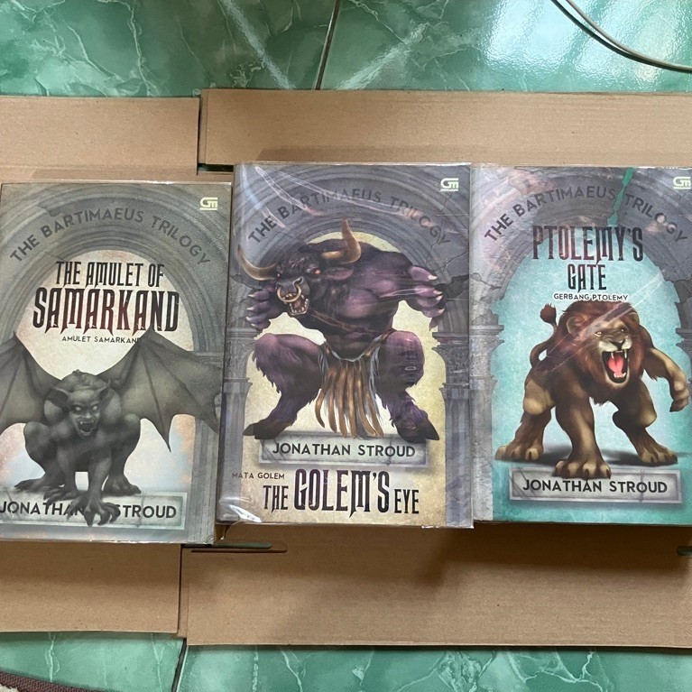 Novel Bartimaeus Trilogy - Jonathan Stroud, cover lama, lengkap vol 1, 2, 3, original second, bahasa
