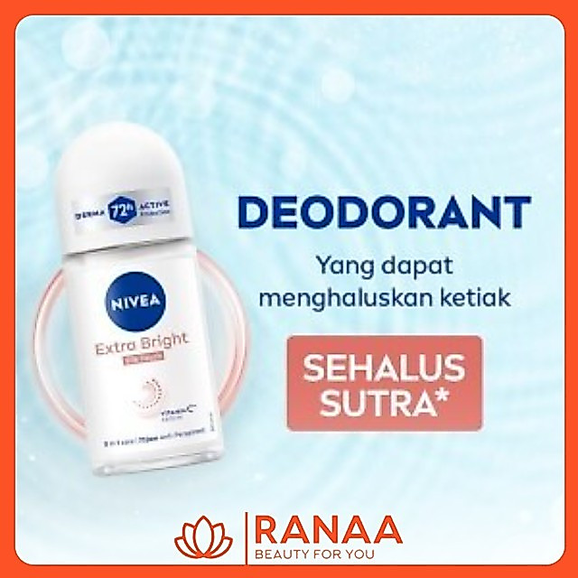NIVEA Deodorant Roll On Brightening Silk Touch 25ml | 50ml - Mencerahkan ketiak halus seperti sutra