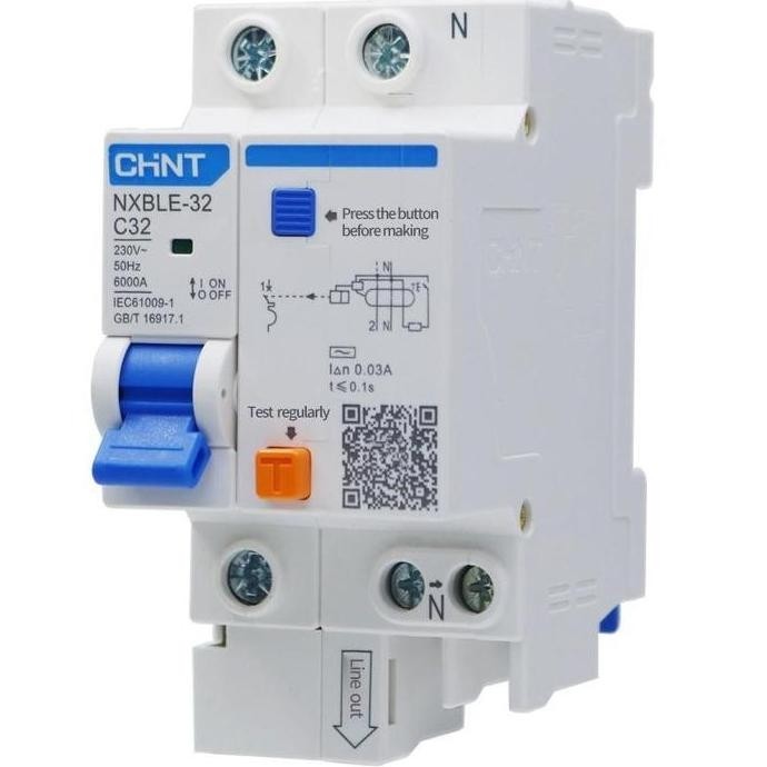COD AmanRCBO CHINT ELCB + MCB 1P+N 30mA Opsi Arus 6A/10A/16A/20A/25A | Perlindungan Sirkuit Bocor Ta