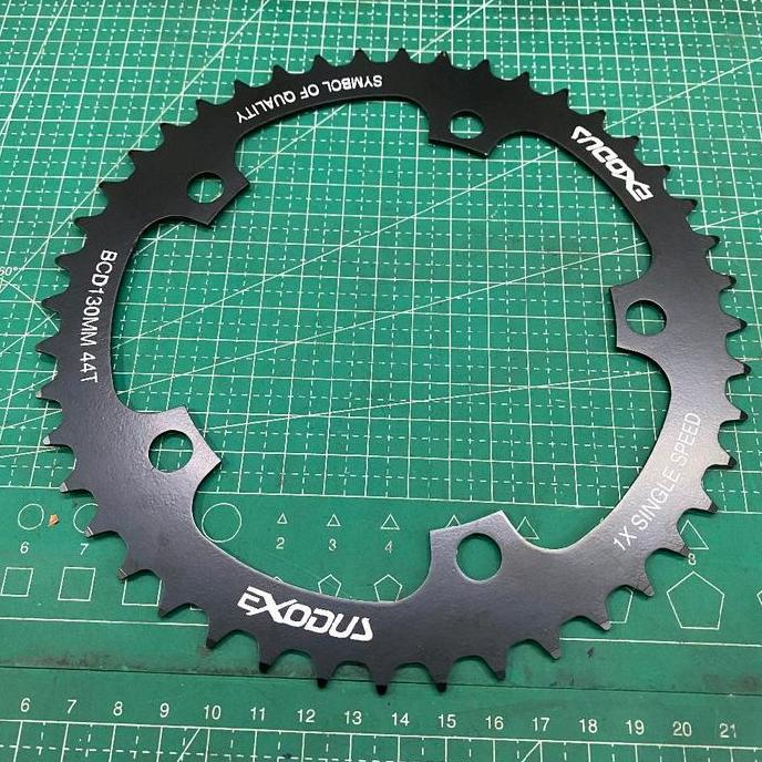 Chainring Single Speed 44T 46T 48T Exodus Bcd 130 Fixie Chain Ring Hitam Sepeda Mtb Folding Fixie 44