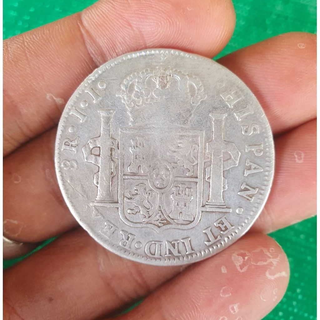 Koin Silver coin Perak 8 Reals Tahun 1818 Hispan Ferdin Vii