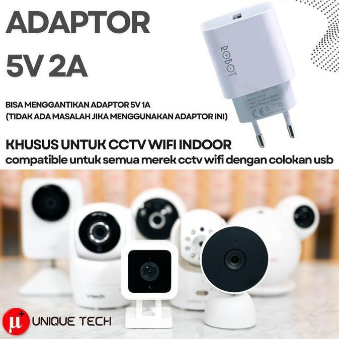 DI12 - ADAPTOR KAMERA CCTV WIFI USB 5V 1A 1.5A 2A  INDOOR  ROBOT PTZ BABY IP CAMERA V380 YOSEE ABARD
