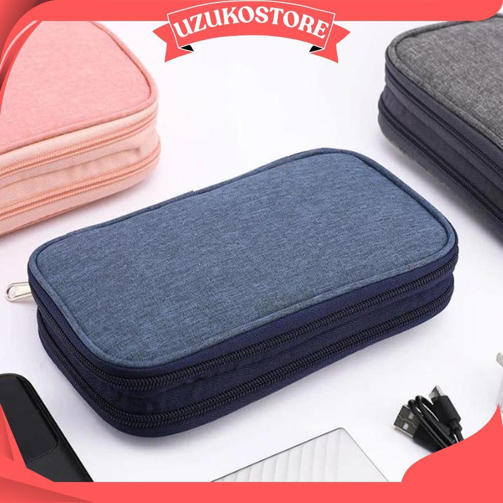Pouch Dompet Travel Double Layers Mini Storage Organizer Cable Cord Terlaris
