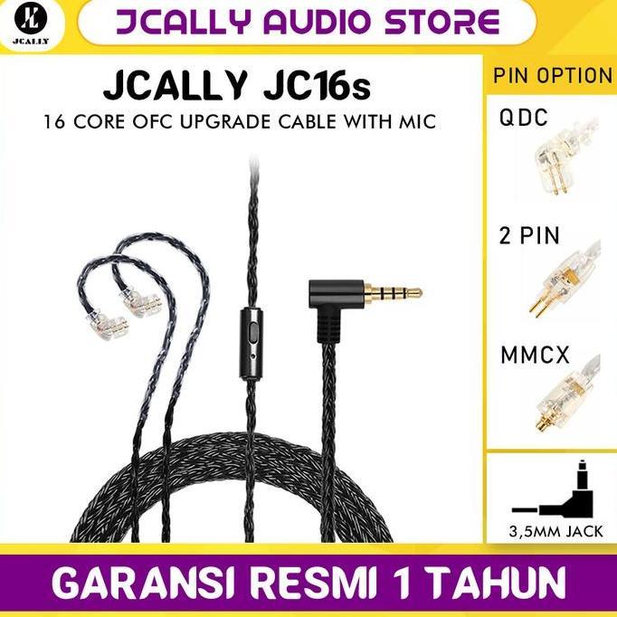 JCALLY JC16S Kabel Upgrade OFC 16 Core with Mic IEM Headset Cable