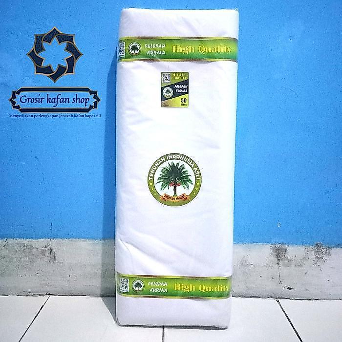 DISKON kain kafan mori kain mori 1 roll lebar 150 panjang 50 meter cap pelepah kurma READY STOCK