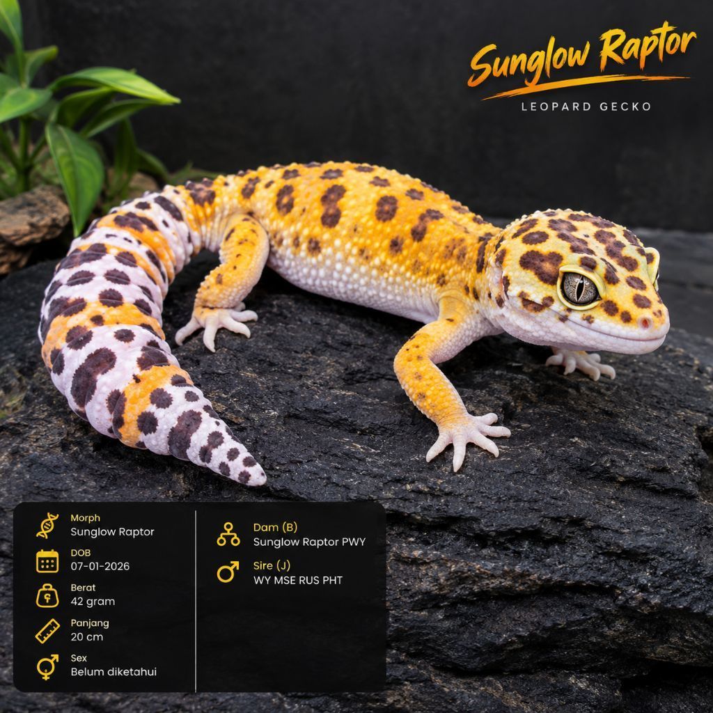 Gecko Leopard Dewasa Jantan -  Morph Sesuai Foto, Kalsium Tambahan