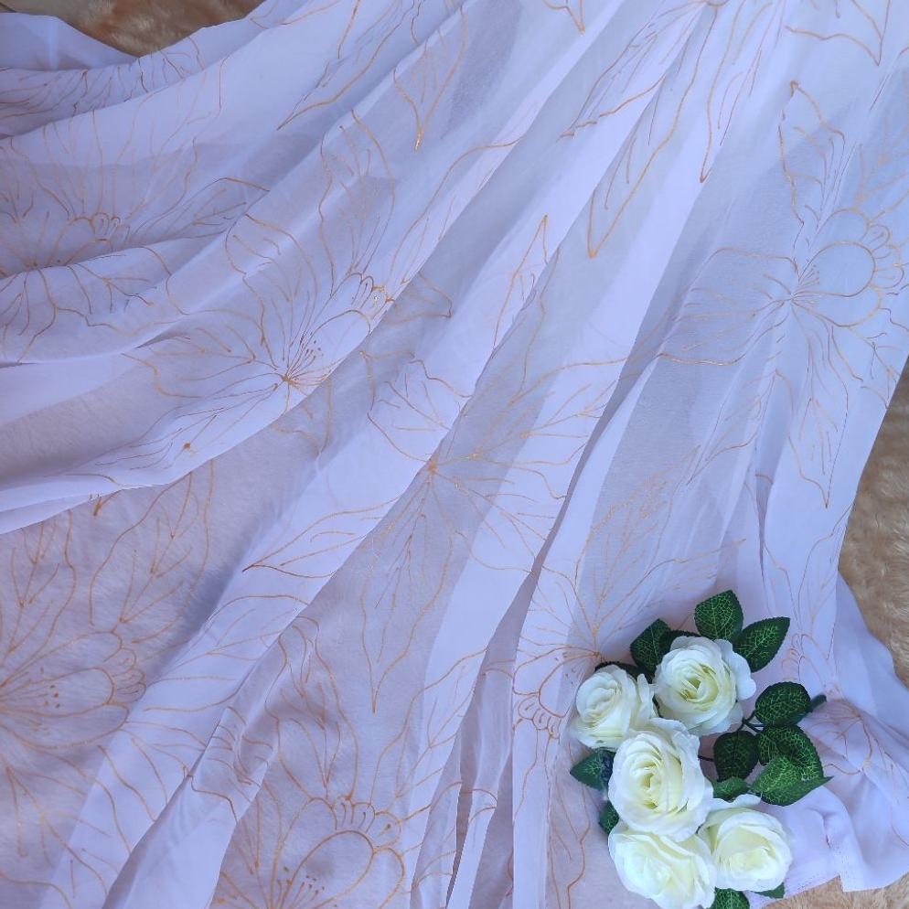Kain bahan kebaya lukis/kain lukis bali/kain kebaya modern