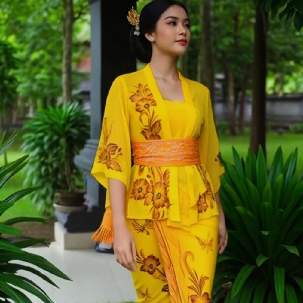 Kain kebaya lukis/bahan kebaya lukis/bahan kain kebaya