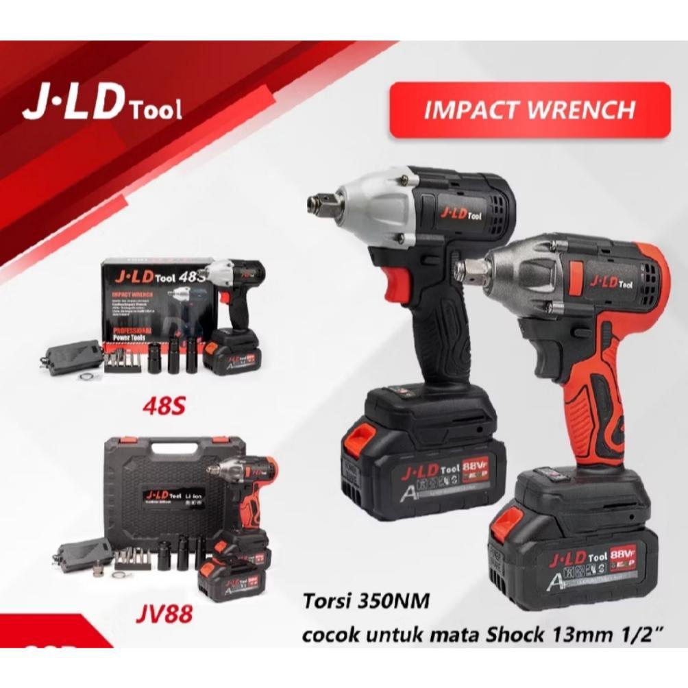 Impact wrench JLD 88Vf pembuka baut baterai 1 - impact JLD 350Nm