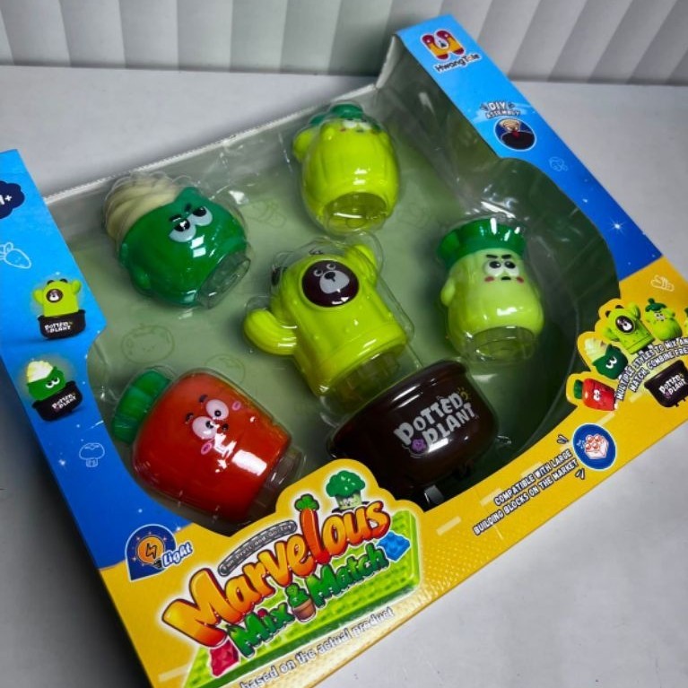 Mainan Potted Plant Marvelous Mix & Match set buah sayuran karakter kartun