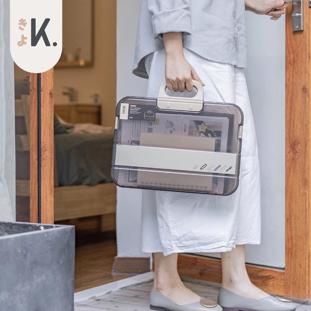 KYO Paper Organizer Box File Document Bag Hardcase Paper Folder Bag A4 Stationery Storage Murah