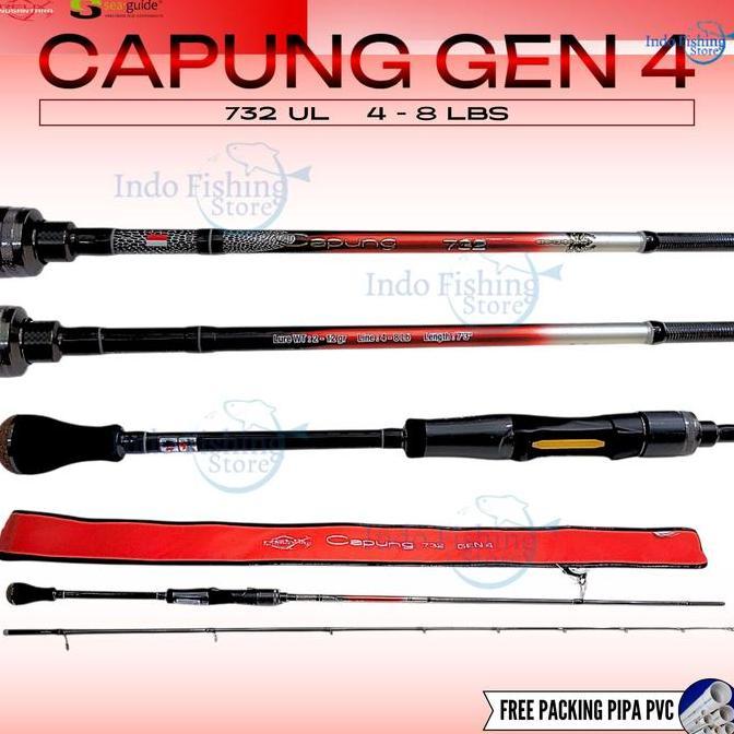 Joran Capung Spiderman 732 4-8lb GEN 4  Relix Nusantara 2 piece warna merah SP BC Free Packing pipa 