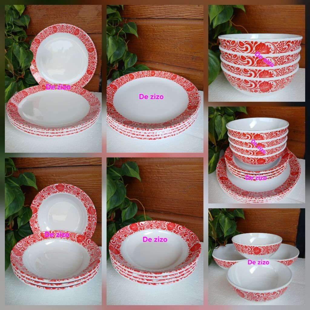 Classic Red melamine collection tupperware / Metric Melamine collection set tupperware / Magnolia se