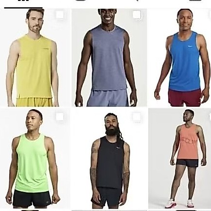 KAOS SINGLET LARI ORIGINAL SAUCONY STOPWATCH MEN SHORT SLEEVE SINGLET PRIA
