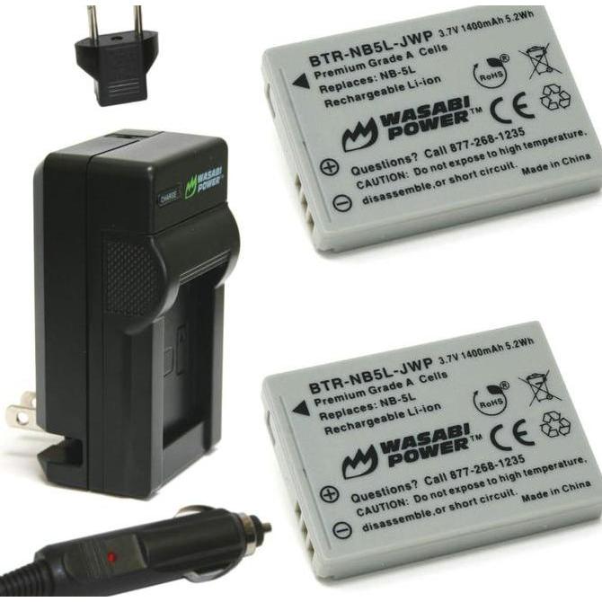 TERBARU - Wasabi Power Battery & Charger for Canon NB-5L NB5L Baterai IXUS 90 800 850 860 870 900 95