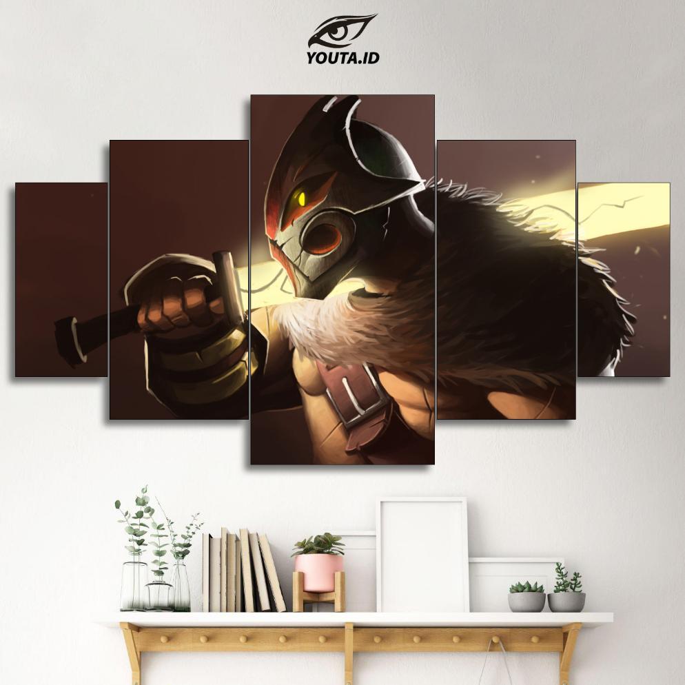 YOUTA.ID HIASAN PAJANGAN DINDING JUGGERNAUT DOTA 2 POSTER 1 SET DOTA 2 5 Pcs POSTER KAYU WALL DECOR