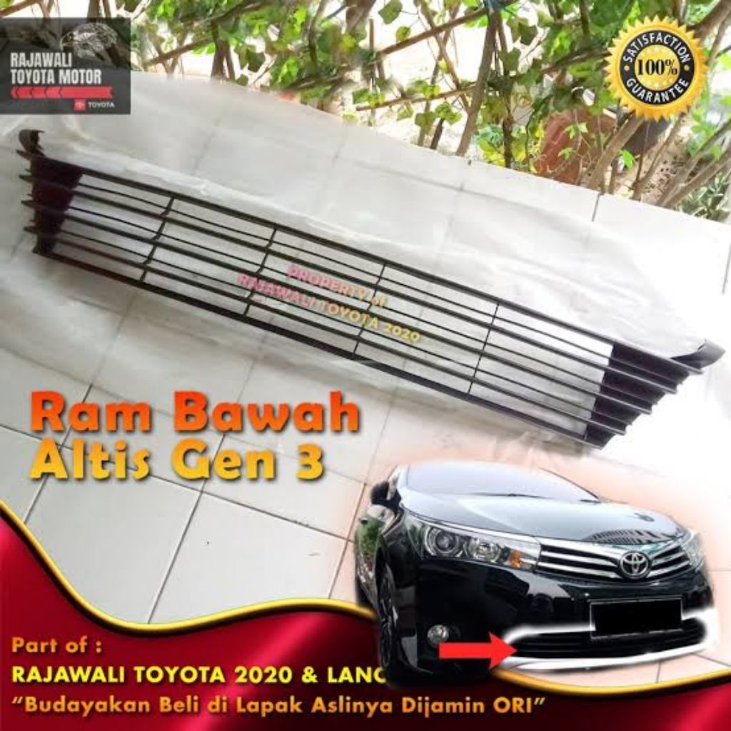 ram bumper jaring bawah grill bawah altis 2014 2015 2016 original