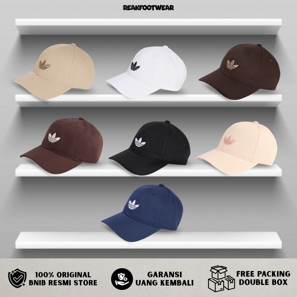 Topi Adicolor Classic Trefoil Baseball Cap 100% Authentic
