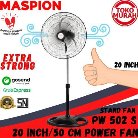 Kipas Angin Berdiri Besi MASPION PW 502 S Stand Fan 20 Inch/50 CM Blower Power Fan Hitam