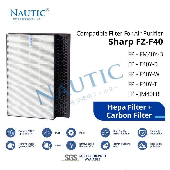 Set Filter Sharp Air Purifier Fp-Fm40 Fp-F40Y Fp-F40 Fp-F40Y-W/B/T