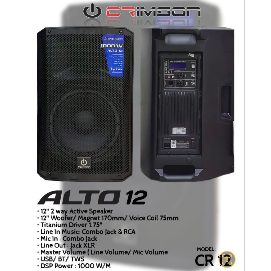 Speaker aktif 12 inch crimson alto 12 original satu pasang