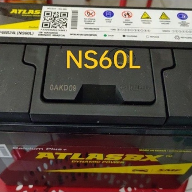 Aki Mobil AtlasBX Calsium Korea NS60L/46B24L 12V45AH CCA 400