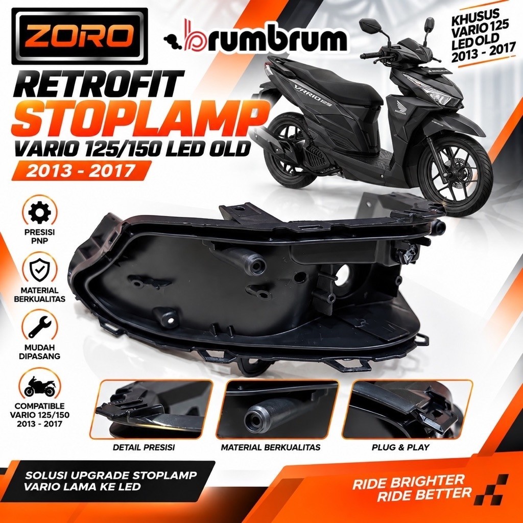 RETROFIT ZORO StopLamp Vario 125 / 150 led Old 2013-2017 - housing lampu stop vario 125 /150 led old