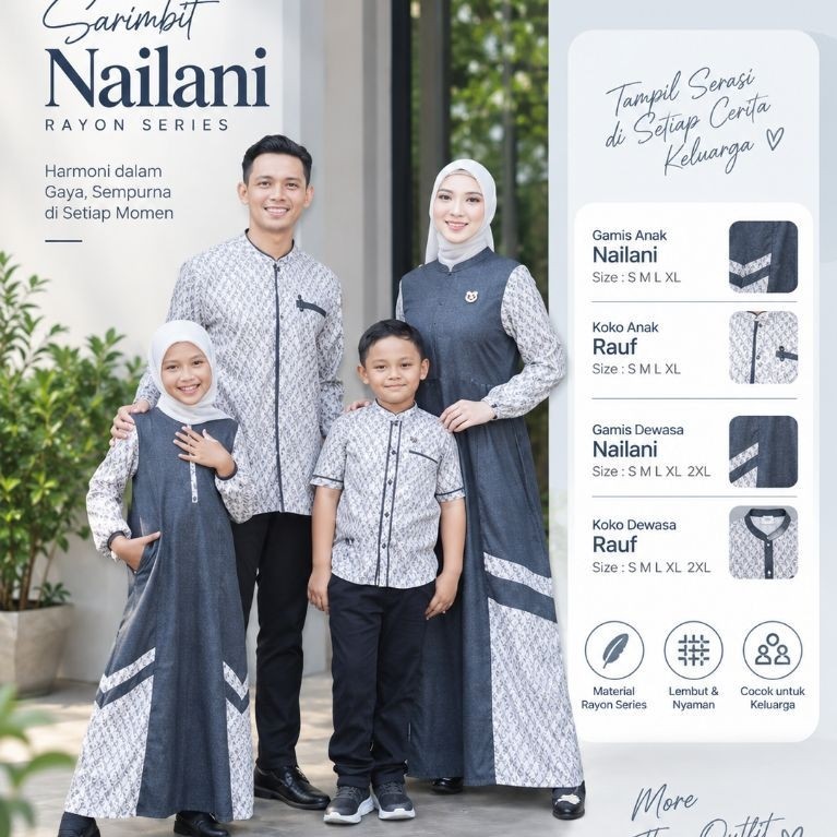 MUTIF - Sarimbit Mutif Nailani Rauf Navy Swan Sarimbit Terbaru 2025