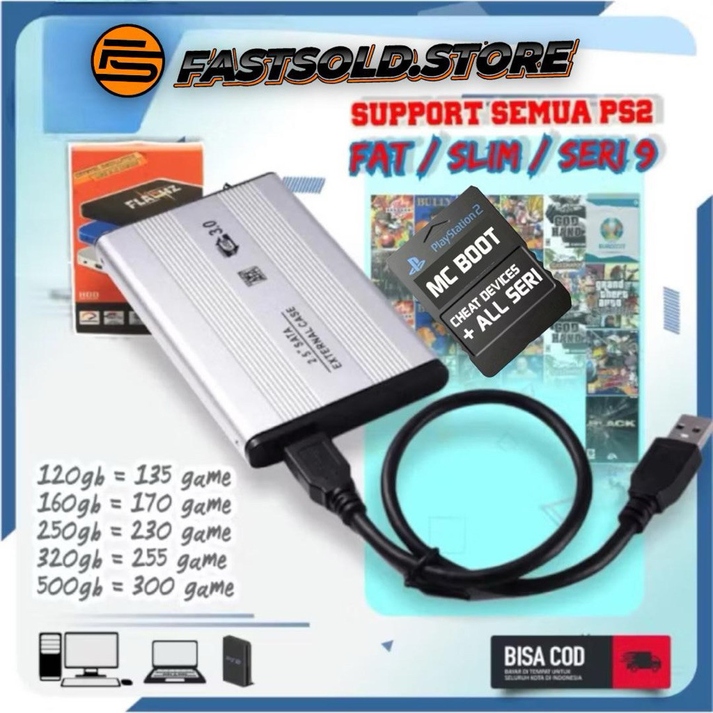 [] Hardisk PS2 External Full Game 160GB 250GB 320GB GB - HDD PS 2 FULLGAMES