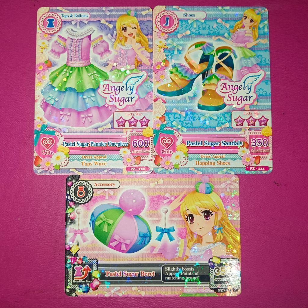(SET 3 CARD) Aikatsu Fanbook Ichigo Angely Sugar Ori